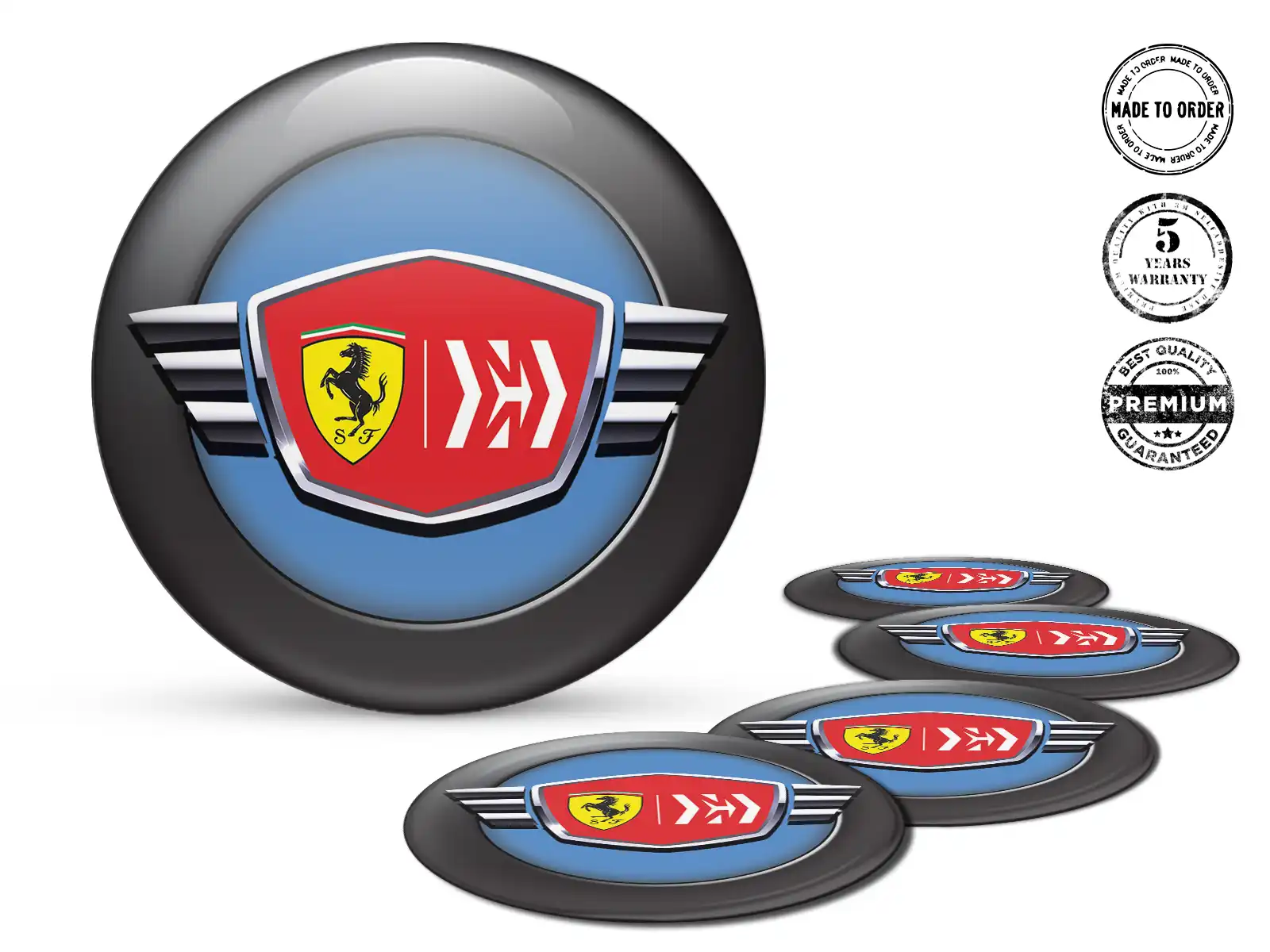 Ferrari Design Autocollant Bombé Emblèmes Roue 